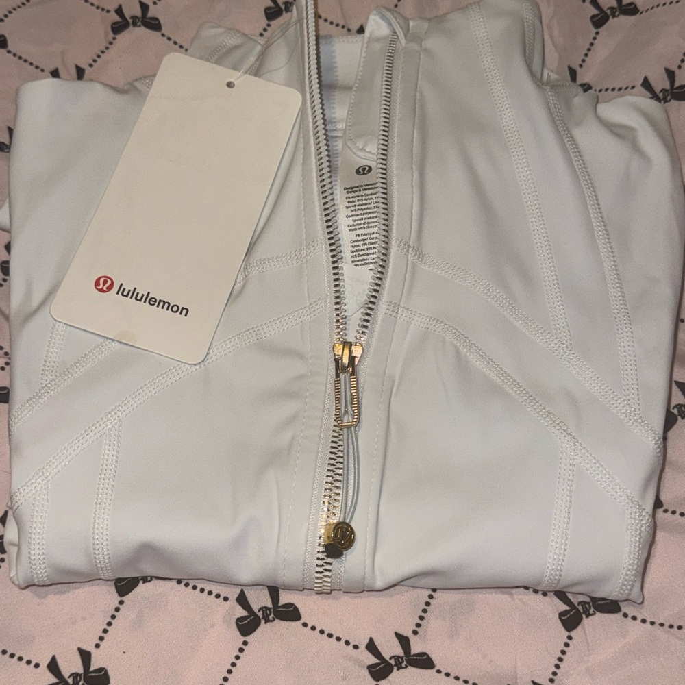 Lululemon Athletica White Jacket with Gold Zipper
